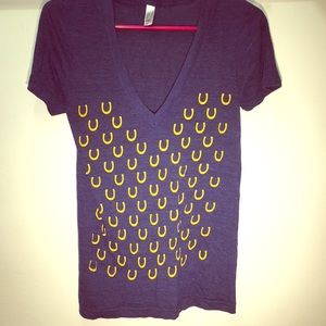 American Apparel Horseshoe Design Indigo Top